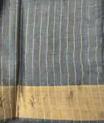 Grey Pure Tussar Silk Saree - Image 7