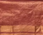 Red Pure Tussar Silk Saree with Tissue Silk Zari Weaves - Image 8