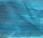 Blue Chiniya Silk Saree with Golden Zari Stripes - Image 6
