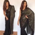 Black Georgette Saree Embroidered with Beautiful Sequins