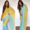 Yellow Dual Shaded Georgette Saree