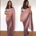 Mauve Ombre Dual Shaded Georgette Saree - Image 2
