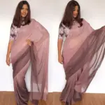Mauve Ombre Dual Shaded Georgette Saree - Image 3