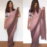Mauve Ombre Dual Shaded Georgette Saree - Image 5