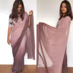 Mauve Ombre Dual Shaded Georgette Saree - Image 6