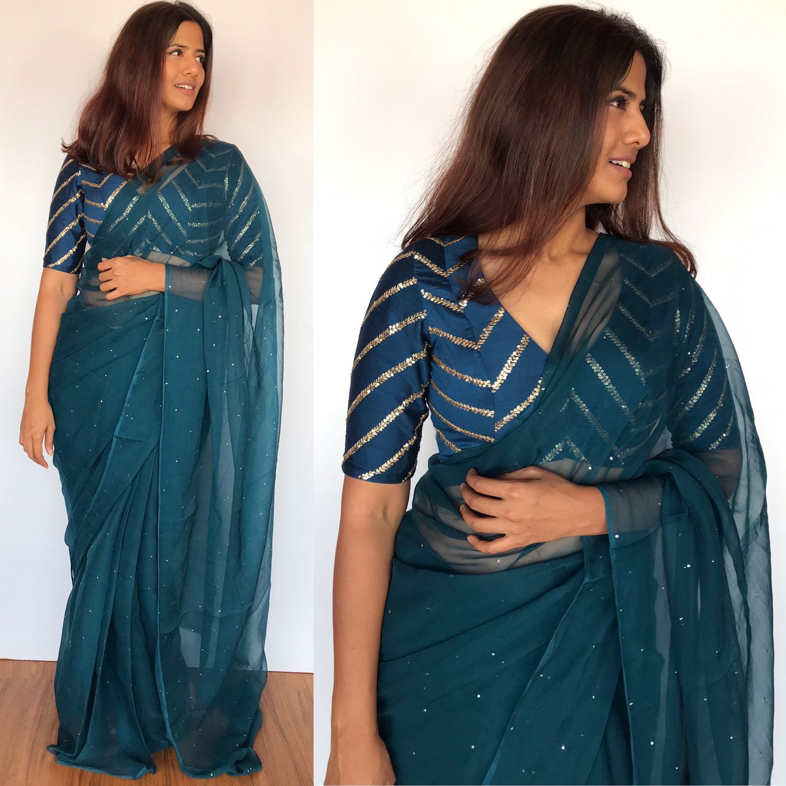 How to wear a Chiffon Saree Perfectly | The elegance in the drape of a well- pleated Chiffon saree is unparalleled. But the task of pleating the lower  plates is still a mystery