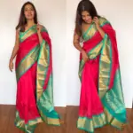 Pink Mangalagiri Pattu Sarees with Kanchi Border - Image 2