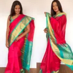 Pink Mangalagiri Pattu Sarees with Kanchi Border - Image 5