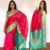 Pink Mangalagiri Pattu Sarees with Kanchi Border