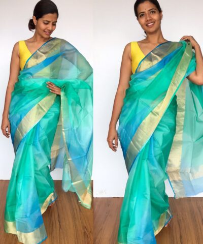 Blue Pure Kota Silk Saree