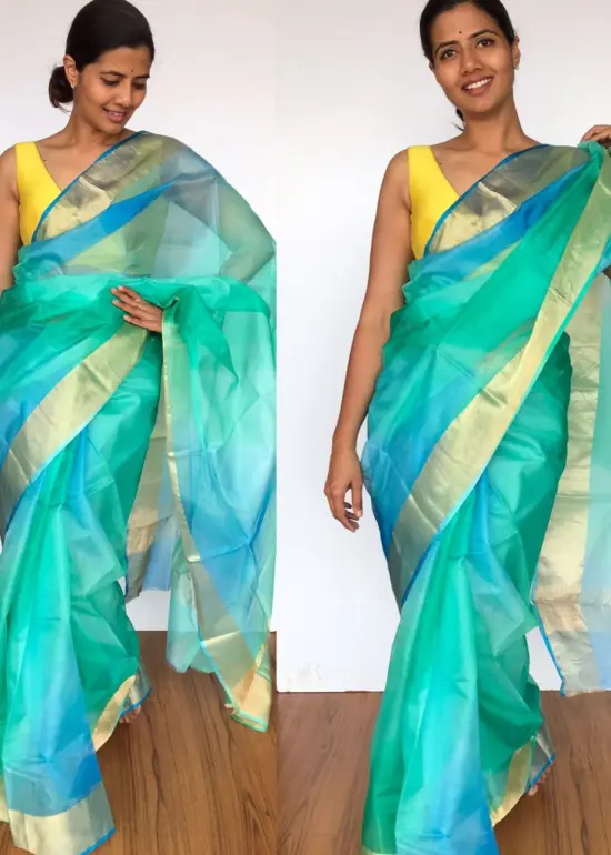 Blue Pure Kota Silk Saree