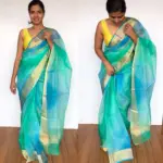 Blue Pure Kota Silk Saree - Image 2