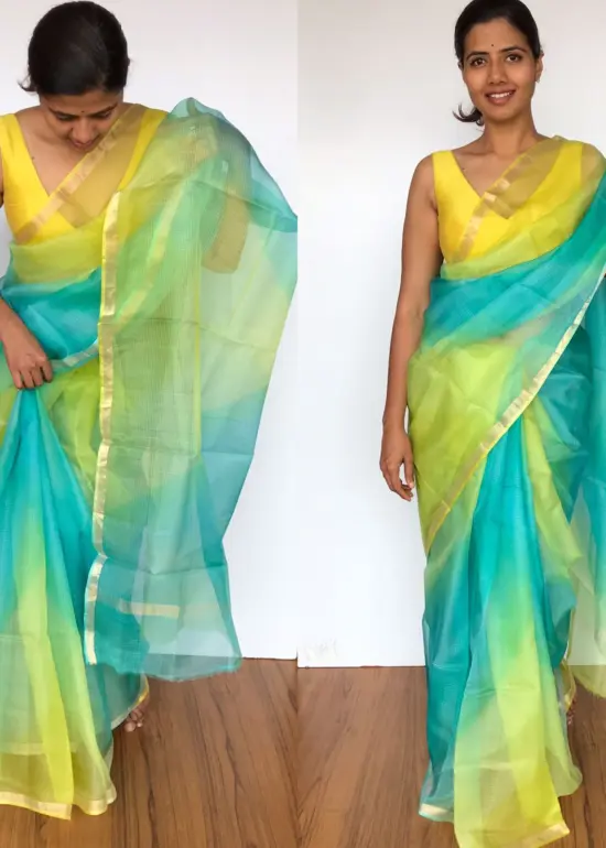 Blue Pure Kota Silk Saree