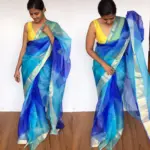Dark Blue Pure Kota Silk Saree