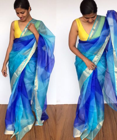 Dark Blue Pure Kota Silk Saree