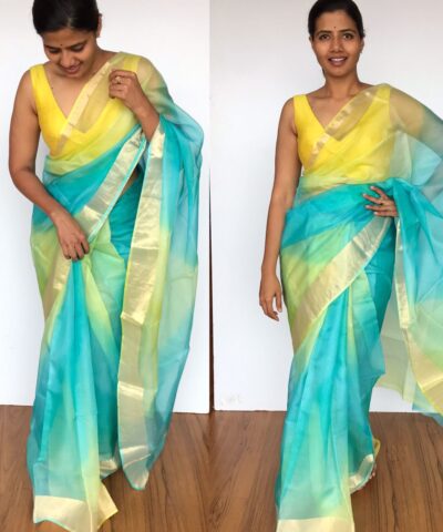 Pure Blue Kota Silk Saree