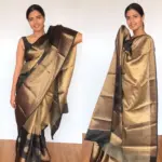 Gold Kora Silk Saree with Gold Zari Weaves - Image 4