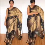 Gold Kora Silk Saree with Gold Zari Weaves - Image 3