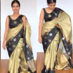 Cream Kora Silk Saree with Gold Zari Weaves - Image 2