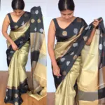 Cream Kora Silk Saree with Gold Zari Weaves - Image 4