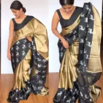 Gold Kora Silk Saree with Gold Zari Weaves - Image 3