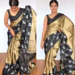 Gold Kora Silk Saree with Gold Zari Weaves