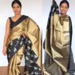 Gold Kora Silk Saree with Gold Zari Weaves - Image 2