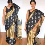 Gold Kora Silk Saree with Gold Zari Weaves - Image 5