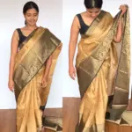 Gold Kora Silk Saree with Gold Zari Weaves - Image 4
