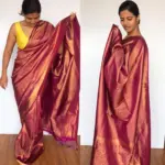 Purple Banarasi Silk Saree with Gold Zari Weaves - Image 2