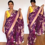 Purple Banarasi Silk Saree with Gold Zari Weaves - Image 5
