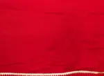 Scarlet Red Banarasi Georgette Saree with Golden Zari Deer Motifs - Image 7