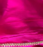 Hot Pink Banarasi Silk Saree in Georgette adorned with Beautiful Gold Zari Deer Motifs - Image 5