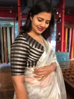 Handwoven Black Tissue Silk Blouse - Image 4
