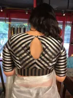 Handwoven Black Tissue Silk Blouse - Image 2