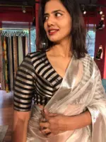 Handwoven Black Tissue Silk Blouse