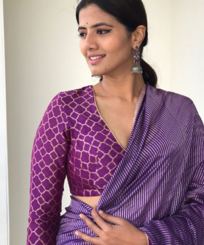 Purple Banarasi Silk Blouse
