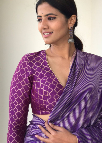 Purple Banarasi Silk Blouse