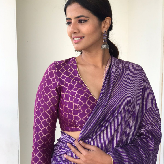 Purple Banarasi Silk Blouse