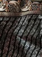 Black Banarasi Saree with Golden Zari Weaves - Image 6