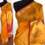 Yellow Mangalagiri Silk Saree