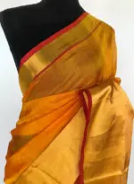 Yellow Mangalagiri Silk Saree - Image 4