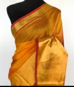 Yellow Mangalagiri Silk Saree - Image 3