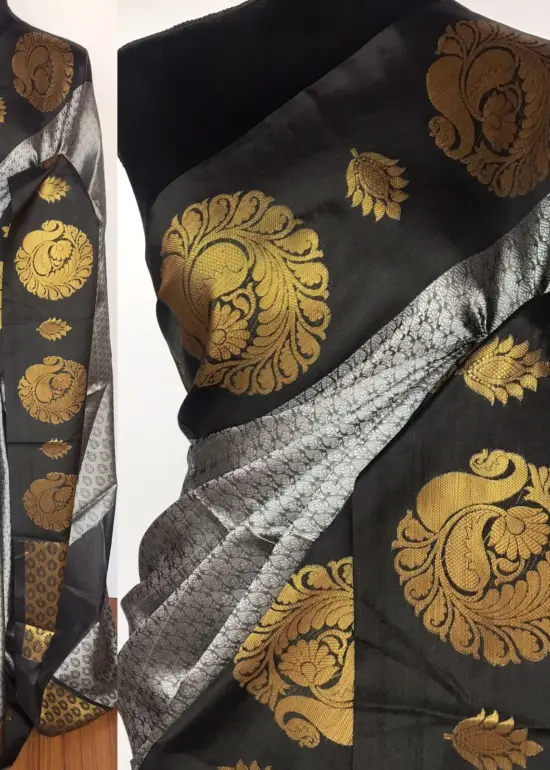 Grey Kora Muslin Silk Saree