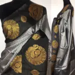 Grey Kora Muslin Silk Saree - Image 2