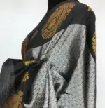 Grey Kora Muslin Silk Saree - Image 6