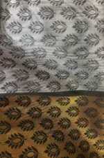 Grey Kora Muslin Silk Saree - Image 7