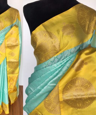 Mint Kora Muslin Silk Saree