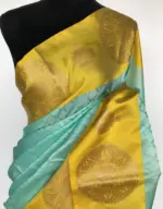 Mint Kora Muslin Silk Saree - Image 3