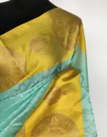 Mint Kora Muslin Silk Saree - Image 4